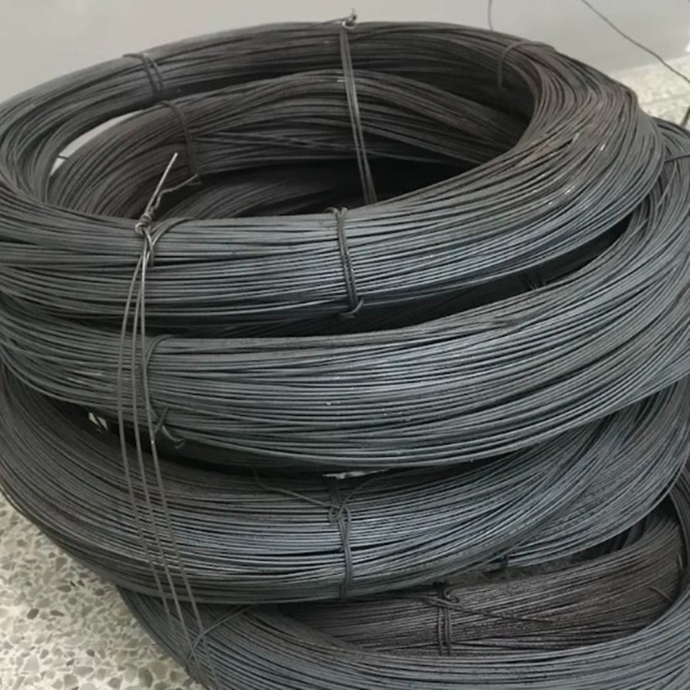 Black wire tied to steel